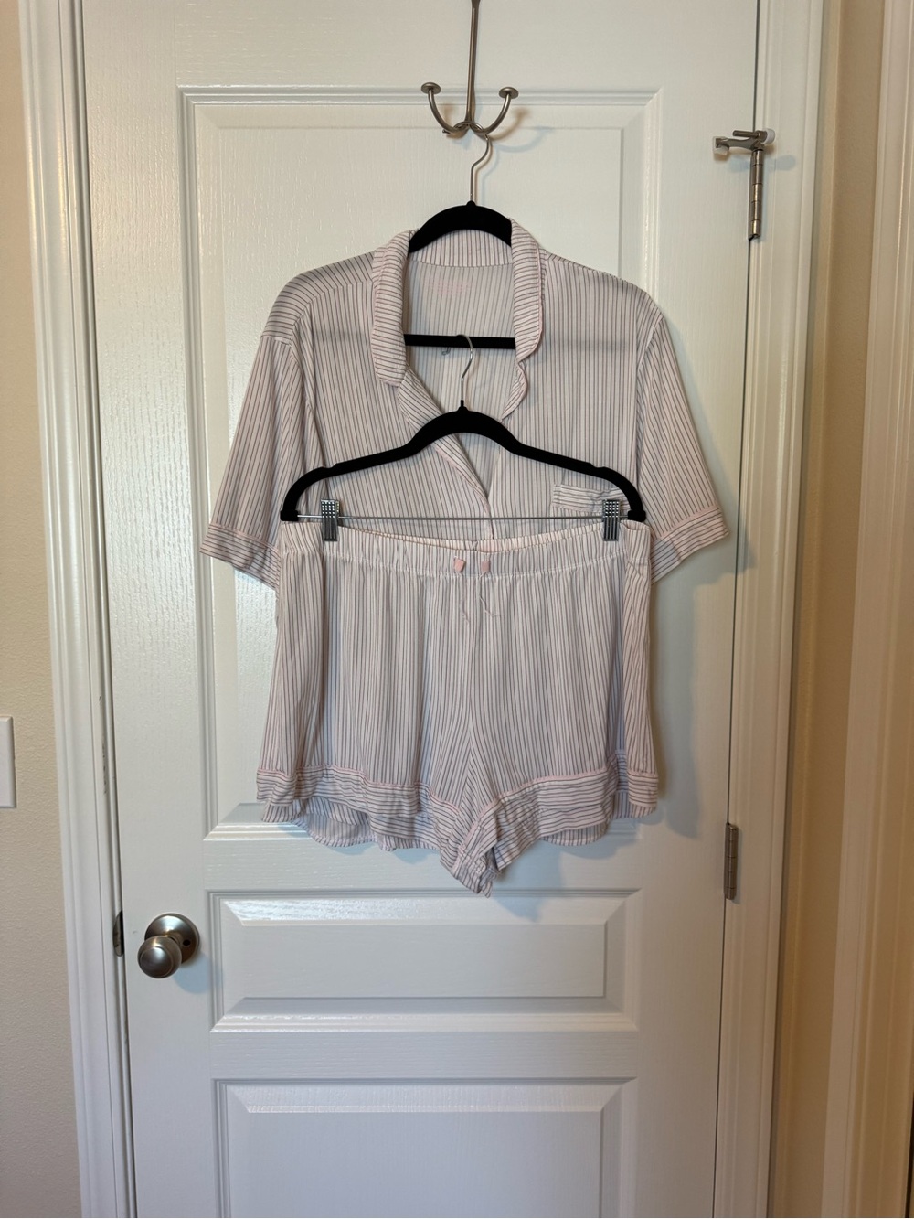 Victoria's Secret Pink & White Striped Short Pajama Set